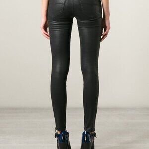 Diesel Skinzee 0662E Women's Jeans Stretch Super Skinny Fit In Shiny Black